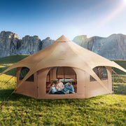 VEVOR Canvas Tent 4 Seasons 5 m/16.4 ft Bell Tent for Camping with Stove Jack - Outbackers