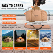 VEVOR Canvas Tent 4 Seasons 5 m/16.4 ft Bell Tent for Camping with Stove Jack - Outbackers