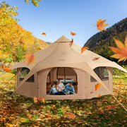 VEVOR Canvas Tent 4 Seasons 5 m/16.4 ft Bell Tent for Camping with Stove Jack - Outbackers