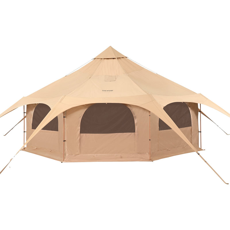 VEVOR Canvas Tent 4 Seasons 5 m/16.4 ft Bell Tent for Camping with Stove Jack - Outbackers