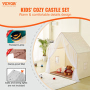 VEVOR Kids Play Tent, Kids Tent for Kids 1-5 Years Old, Toddler Tent with Mat and Tent Lamp, Tent for Kids with Windows for Indoor and Outdoor, Yurt Tent for Boys and Girls, Beige - Outbackers
