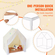 VEVOR Kids Play Tent, Kids Tent for Kids 1-5 Years Old, Toddler Tent with Mat and Tent Lamp, Tent for Kids with Windows for Indoor and Outdoor, Yurt Tent for Boys and Girls, Beige - Outbackers