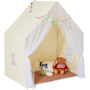 VEVOR Kids Play Tent, Kids Tent for Kids 1-5 Years Old, Toddler Tent with Mat and Tent Lamp, Tent for Kids with Windows for Indoor and Outdoor, Yurt Tent for Boys and Girls, Beige - Outbackers