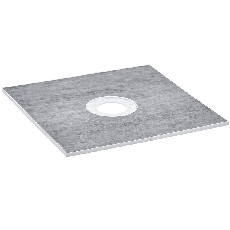 VEVOR Shower Curb Kit, 914x914mm Shower Pan Kit with 160mm Central Drain, Lightweight EPS Shower Installation Kits with 2 Waterproof Cloths, Shower Pan Slope Sticks Fit for Bathroom