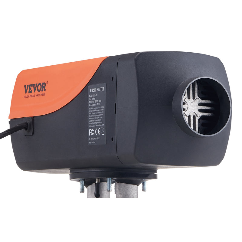 VEVOR Diesel Air Heater, 12V 2KW Diesel Heater with Remote Control and LCD Display, 10L Fuel Tank Diesel Parking Heater, Rapid Heating for RV Trailer Camper Van Boat And Indoors - Outbackers