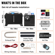 VEVOR Diesel Air Heater 8KW, All in One 12V Truck Heater, Parking Heater with Black LCD, Remote Control, Fast Heating Diesel Heater for RV Truck, Boat, Bus, Car Trailer, Motorhomes - Outbackers