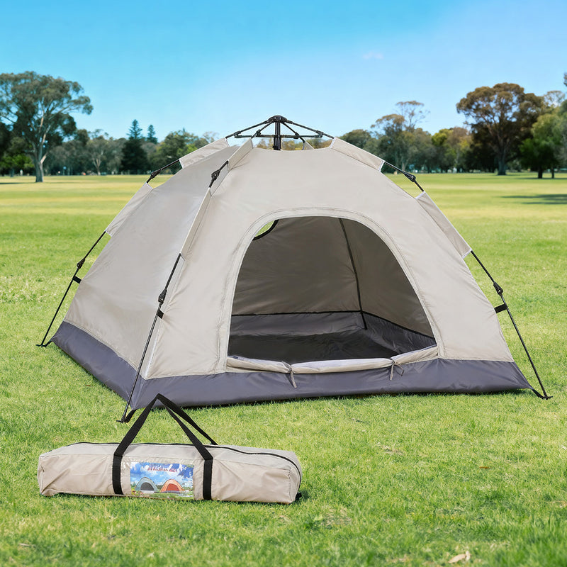 Weisshorn Camping Tent Instant Tent Pop up 2 Person Outdoor Hiking Tents Hiking Beige - Outbackers