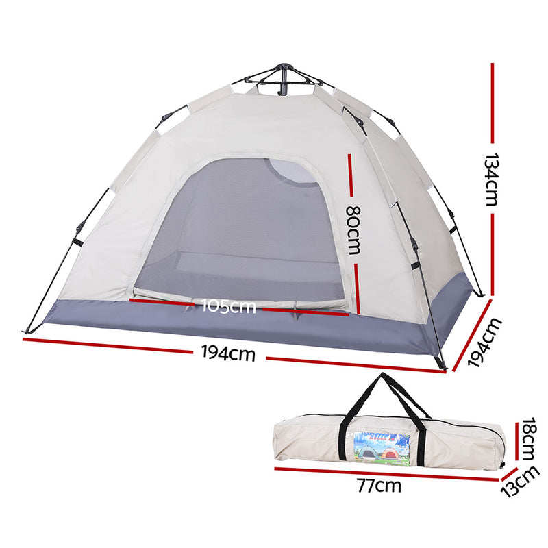 Weisshorn Camping Tent Instant Tent Pop up 2 Person Outdoor Hiking Tents Hiking Beige - Outbackers