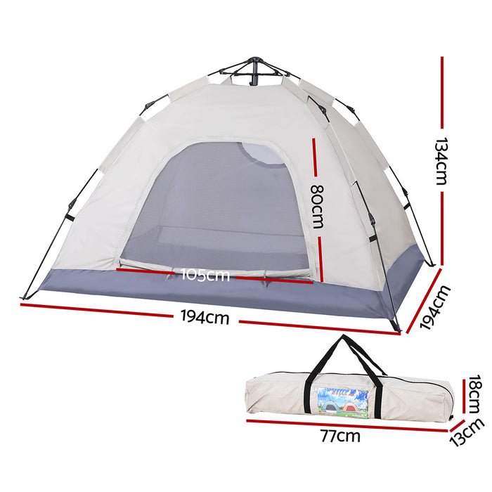 Weisshorn Camping Tent Instant Tent Pop up 2 Person Outdoor Hiking Tents Hiking Beige