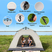 Weisshorn Camping Tent Instant Tent Pop up 2 Person Outdoor Hiking Tents Hiking Beige - Outbackers