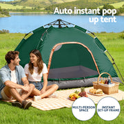 Weisshorn Camping Tent Instant Tent Pop up 2 Person Outdoor Hiking Tents Hiking Green - Outbackers