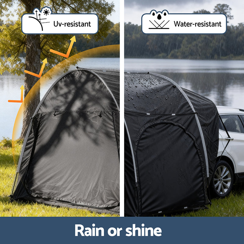 Weisshorn Camping Tent Car SUV Rear Hatchback Tents Canopy Portable Outdoor Family Black - Outbackers