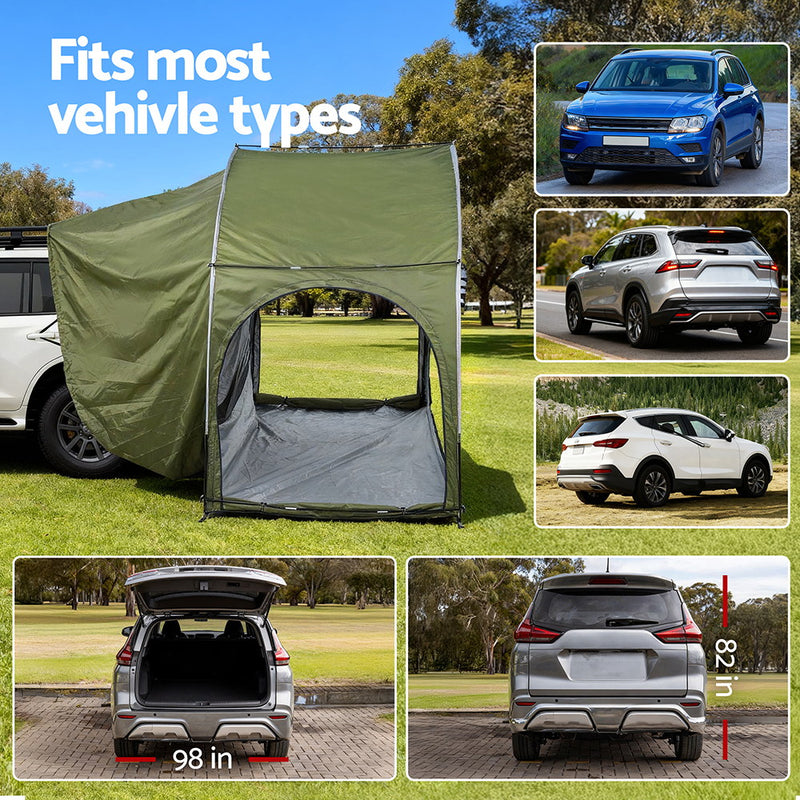Weisshorn Camping Tent Car SUV Rear Hatchback Tents Canopy Portable Outdoor Family green - Outbackers
