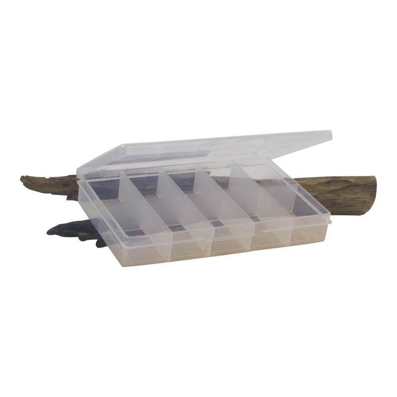 Rig Ezy 10 Compartment Tackle Box. 190mmL x 120mmW x 30mmD. - Outbackers