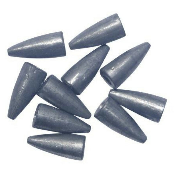 Swimerz 1/2 oz Lead Bullet Sinker - Qty 10 Pack - Outbackers