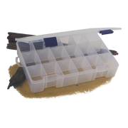 Rig Ezy 18 Compartment Tackle Box. 270mmL x 180mmW x 50mmD. - Outbackers