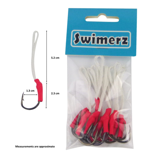 Swimerz 2/0 Single Assist Hooks, 10 pack - Outbackers