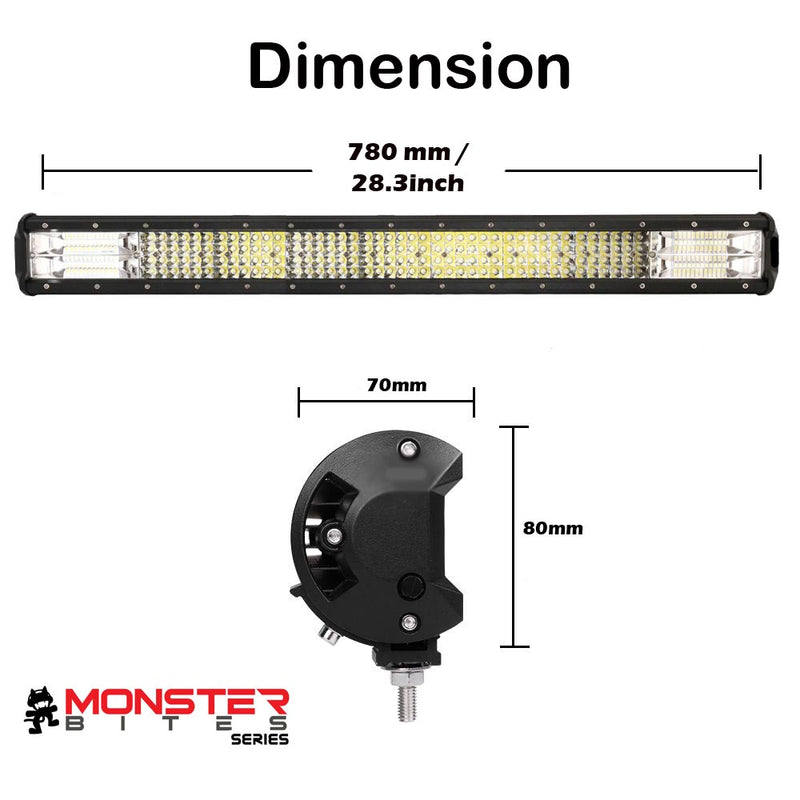 28 inch Philips LED Light Bar Quad Row Combo Beam 4x4 Work Driving Lamp 4wd - Outbackers