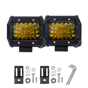 2x 4 inch Spot LED Work Light Bar Philips Quad Row 4WD Fog Amber Reverse Driving - Outbackers