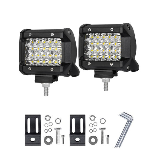 Pair 4 inch Spot LED Work Light Bar Philips Quad Row 4WD 4X4 Car Reverse Driving - Outbackers