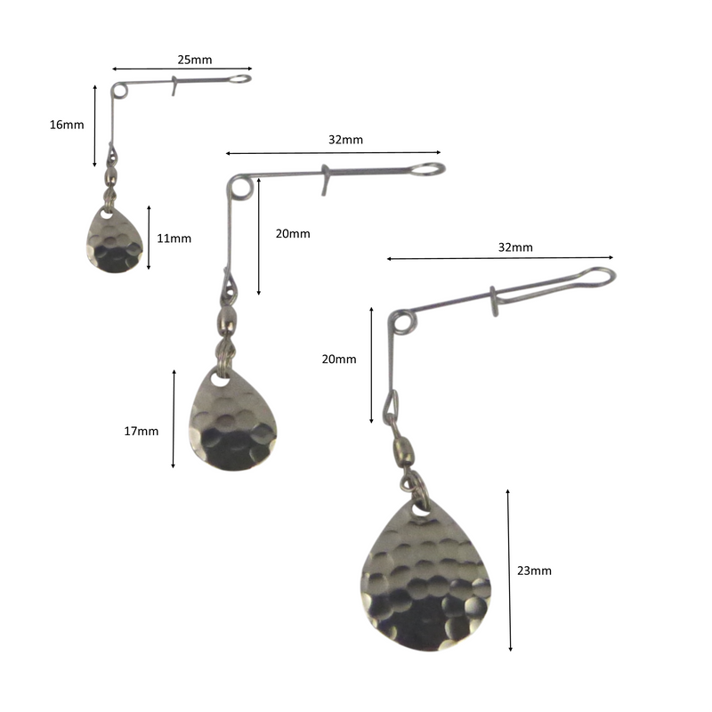 Swimerz Jig Spinner, Medium, Hammered Nickel, 5 Pack - Outbackers