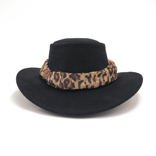 The Alice Suede Hat with Leopard Scarf - Outbackers