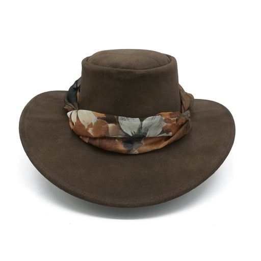 The Alice Suede Hat with Autumn Flower Scarf - Outbackers