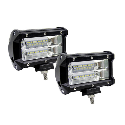 2x 5inch Flood LED Light Bar Offroad Boat Work Driving Fog Lamp Truck Scene 4x4 - Outbackers