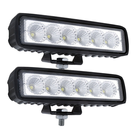 2 x 6inch 18W LED Work Light Bar Driving Lamp Flood Truck Offroad MINING UTE 4WD - Outbackers