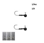 Vike 1/4 oz Round Jig Head with a Size 2/0 Hook Tungsten, 2 pack - Outbackers