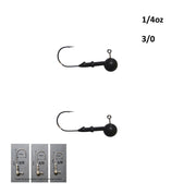Vike 1/4 oz Round Jig Head with a Size 3/0 Hook Tungsten, 2 pack - Outbackers