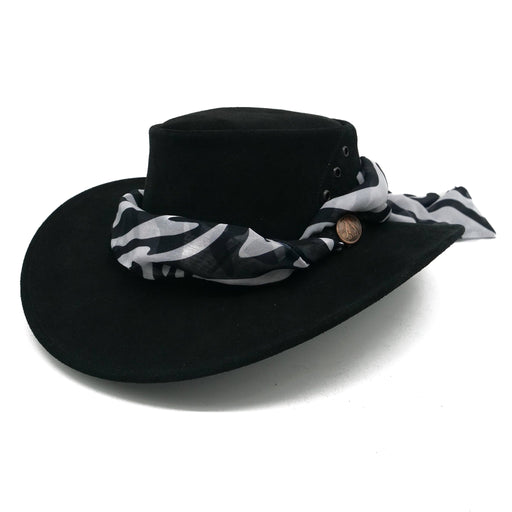 The Alice Suede Hat with Zebra Scarf - Outbackers
