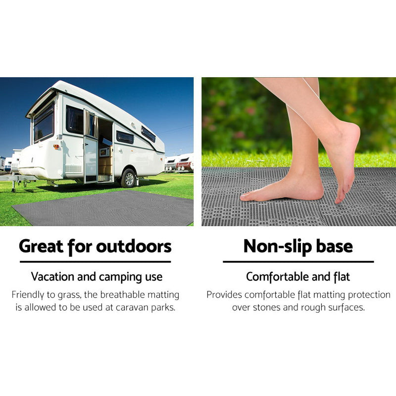 Weisshorn 4M X 2.5M Annex Matting 600 GSM Floor Mats Mesh Caravan Parks Annexes - Outbackers