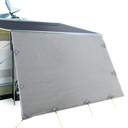 3.4M Caravan Privacy Screens 1.95m Roll Out Awning End Wall Side Sun Shade - Outbackers