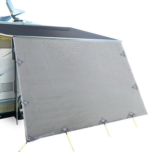 Caravan Privacy Screens Roll Out Awning 4.3X1.95M End Wall Side Sun Shade Screen - Outbackers