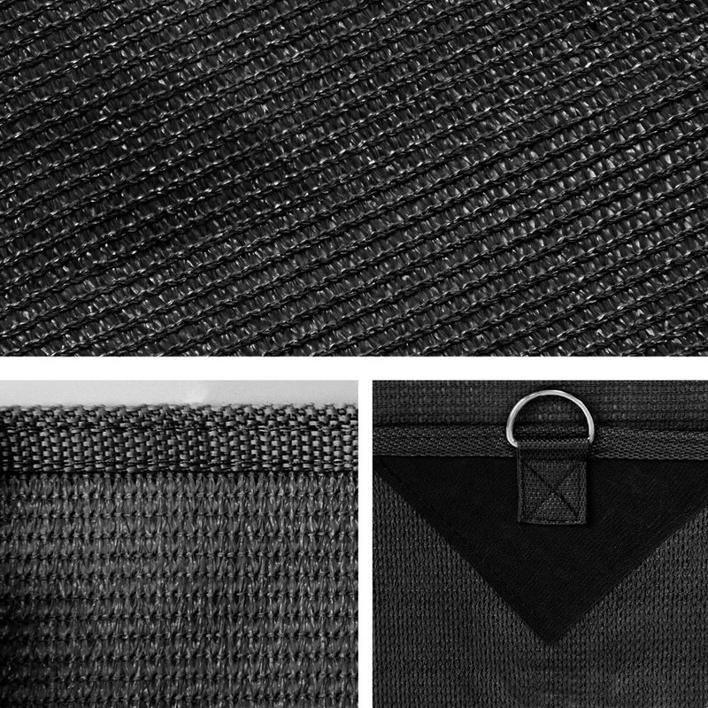 Black Caravan Privacy Screen 1.95 x 2.2M End Wall or Side Sun Shade Roll Out - Outbackers
