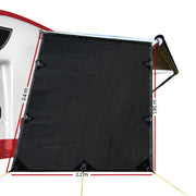 Black Caravan Privacy Screen 1.95 x 2.2M End Wall or Side Sun Shade Roll Out - Outbackers