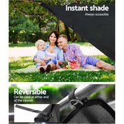 Black Caravan Privacy Screen 1.95 x 2.2M End Wall or Side Sun Shade Roll Out - Outbackers