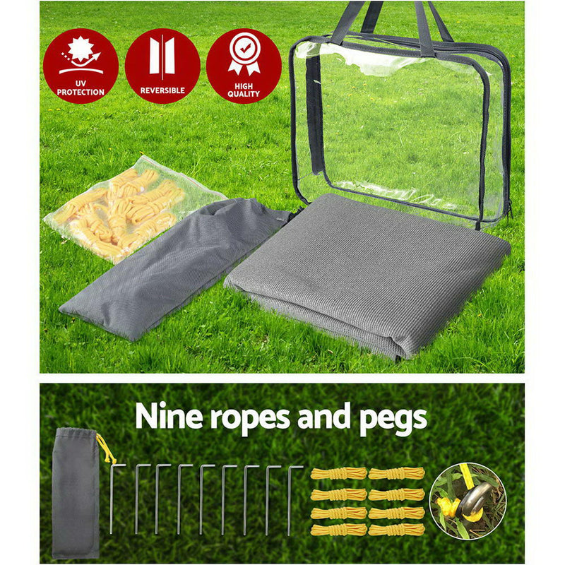 Pop Top Caravan Privacy Screen 2.1 x 1.8M Sun Shade End Wall Roll Out Awning - Outbackers