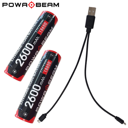 Powa Beam USB 18650 Battery & Charger Kit - 2600mAh - Outbackers