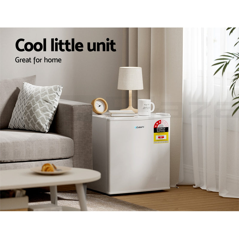 Devanti 48L Portable Mini Bar Fridge - White - Outbackers