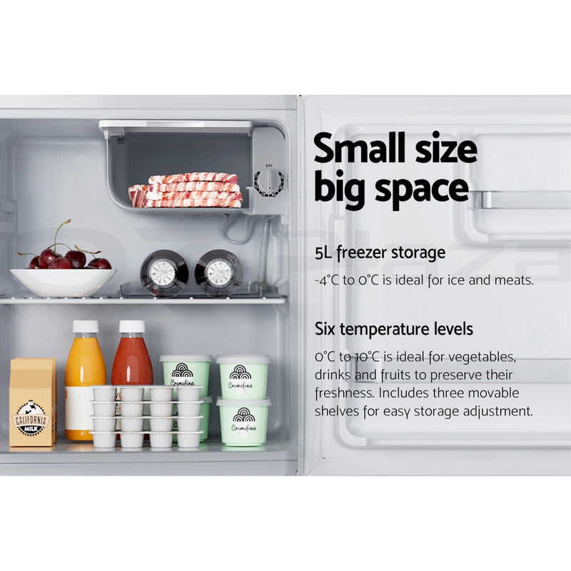 Devanti 48L Portable Mini Bar Fridge - White - Outbackers