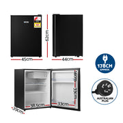 Devanti 70L Portable Mini Bar Fridge - Black - Outbackers