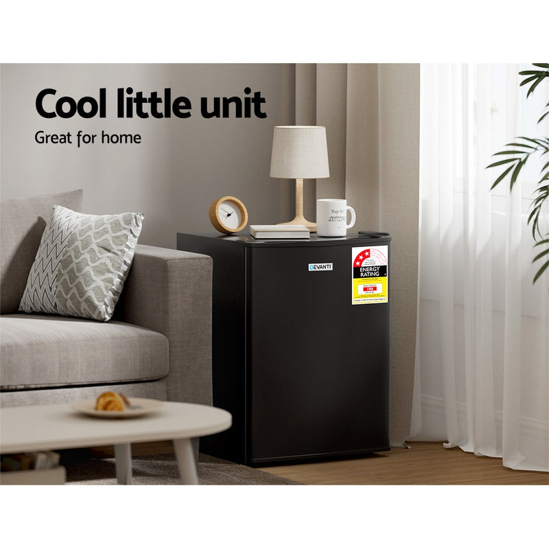 Devanti 70L Portable Mini Bar Fridge - Black - Outbackers
