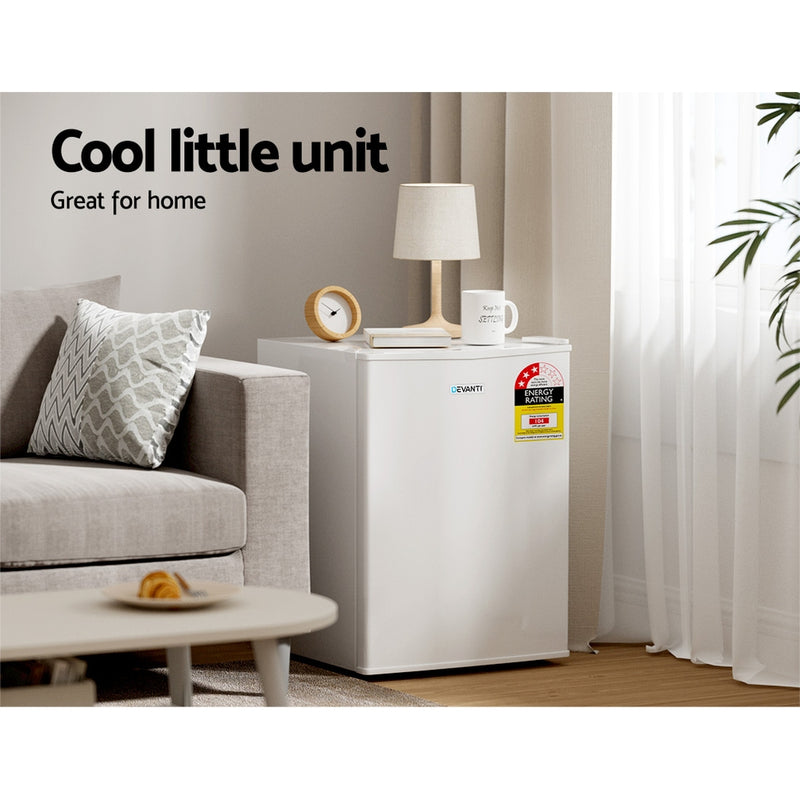 Devanti 70L Portable Mini Bar Fridge - White - Outbackers
