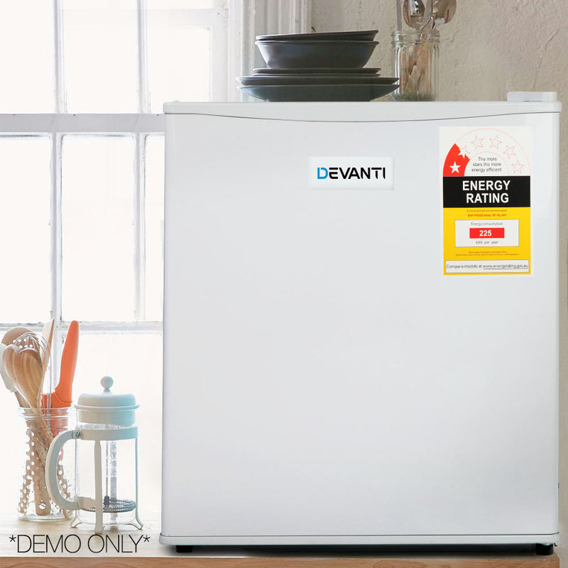 Devanti 70L Portable Mini Bar Fridge - White - Outbackers