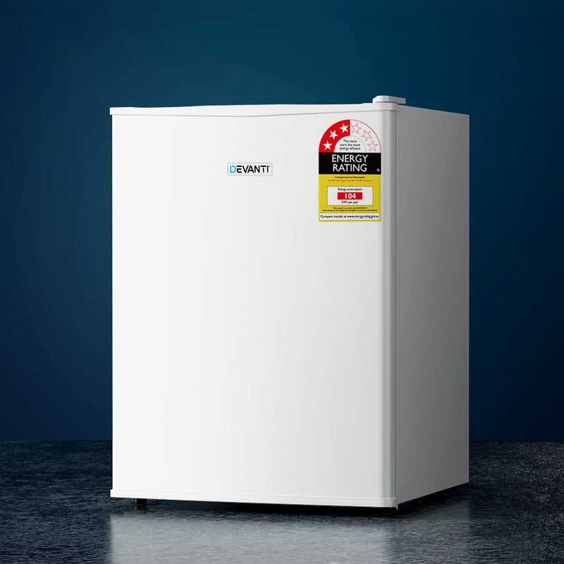Devanti 70L Portable Mini Bar Fridge - White - Outbackers