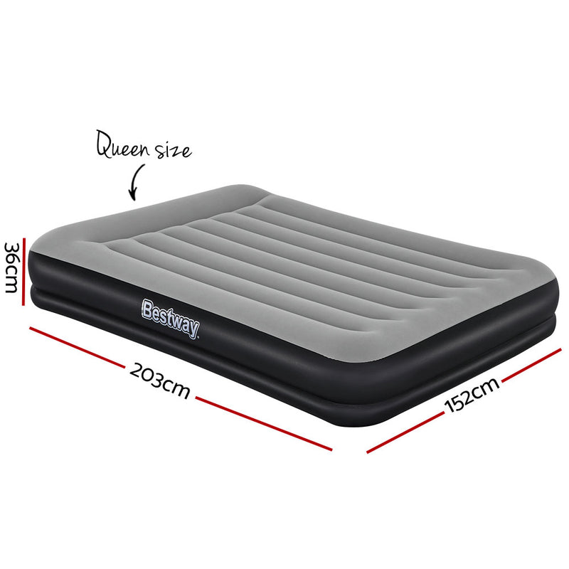 Bestway Air Bed Beds Mattress Premium Inflatable Built-in Pump Queen Size - Outbackers
