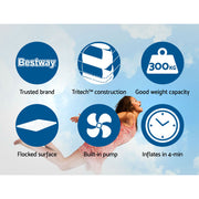Bestway Air Bed Beds Mattress Premium Inflatable Built-in Pump Queen Size - Outbackers