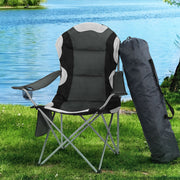 Weisshorn 2X Folding Camping Chairs Arm Chair Portable Outdoor Beach Fishing BBQ - Outbackers
